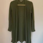 Loft Outlet Petites open front knit cardigan green long length Women’s Sz Sm P Photo 2