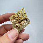 Vintage Estate Gold Tone Cameo Brooch Victorian Style Orange Photo 3