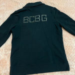 BCBGMAXAZRIA  Studded Black Moto Jacket No Fade Looks NWOT 90s Knit Jacket Photo 3