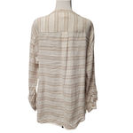 Saint Tropez West 100% Linen Striped Button Up Tunic Top Resort Coastal Euro Summer Cruise‎ Size M Photo 2
