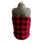 Maurice's Maurice’s Red Buffalo Plaid Flannel Puffer Zip Up Vest Size XL Outdoors Hunting Photo 1