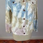 Anthropologie Pilcro Tie Dye Denim Jacket Blue Photo 4