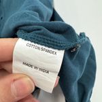 Eshakti Dress Womens Size 0 Teal Ruched Long Sleeve Midi Cotton Spandex Photo 3