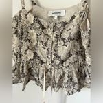 Soleiluna FRILL TIE CAMI Floral Waist Tie Organic Cotton Flowy Size S Photo 3