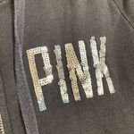 PINK - Victoria's Secret  RARE Black Holographic Rainbow Sequin P Zip Sweater, Large Photo 2