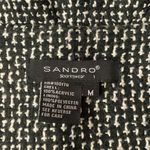 Sandro Sportswear Tweed Blazer Jacket Size M Black Snap Front Pockets Lined Photo 8