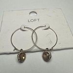 Loft Hoop Pink & Clear Rhinestone Gold Tone Pierced Earrings NWT $29.50 Photo 0