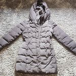 Cole Haan Women's Taffeta Down Coat with Bib Front and Dramatic Hood Size XS Photo 3