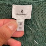 Dress Barn  Womens Dark Green Cardigan Sweater 3X 3XL 44” Knit Crochet Trim Photo 4