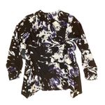 Vera Wang Simply Vera  | NWT Petite Purple, Black, & White Button Down Top | PXL Photo 1