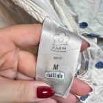 Farm Rio  White crop top Blouse with Blue Floral Accents Photo 4