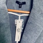 Drew  Anthropologie NWT Linen Blend Chambray Blue One Button Blazer Size S Photo 7