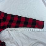 Soft Surroundings Red Black Buffalo Plaid Faux Leather Pocket Detail Button Up T Photo 6