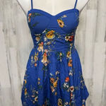 Band of Gypsies Blue Floral Sundress Fit & Flare | Size Small Photo 0