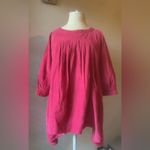 Free People Women's XS Pink Corduroy Puff Sleeve Tunic Top Photo 6