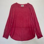 Wrangler Long Sleeve Red Top Size Medium lace cutout sleeves T-shirt blouse Photo 4
