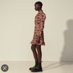 Sandro  Crystal Embellished Silk Satin Twill Lyah Mini Dress Floral XS Photo 2