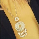 Stella & Dot Gold Tone Delilah Medallion Dangle Long Necklace Photo 0