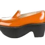Jil Sander Bold Sculptural Platform Loafers Orange Leather Slip Photo 0