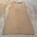 Carlisle  Merino Wool Longline Tabard
Duster Button Ribbed Cardigan Camel Sz M Photo 0