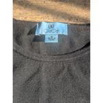 CeCe  Mixed Media Sweater M Black Sheer Floral Sleeve Cotton Knit Top Photo 3