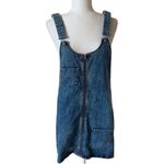 ZARA #100 DENIM OVERALL MINI WITH TIE DYE TANK Photo 2