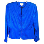 Adrianna Papell Vintage ‎ Lined Silk Cerulean Blue Blazer & Skirt Suit Size 10 Photo 0