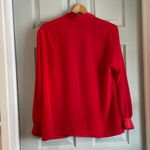 Pendleton  Women's 12 Vintage 80s Red Scarlet Secretary Long Sleeve Silky Blouse Photo 2