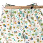 Midnight sky  White Orange Linen Blend Wide Leg Elastic Waist Pants sz L NEW Tags Photo 2