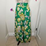 Gibson Latimer Floral Three Tiered Flare Green, Yellow & White Belted Skirt Sz L Photo 6