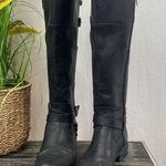 G by Guess  Black Zip Up Block Heel Moto Equestrian Strappy Buckle Boots 9 Photo 1