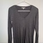 CAbi Asymmetric Tunic Top V-Neck Charcoal Gray Photo 2