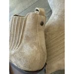 NWOT Patina Women Tan Suede Leather Ankle Booties Wood Heel Western Cowgirl 9.5 Photo 10