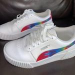 Carina Tie Dye Puma White-Metallic Silver Women's Sneakers size 6 retro Photo 3
