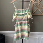 Aerie Linen Blend Multicolor Striped Side Cut Out Mini Dress XL Photo 4