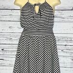 Elle NWT Size XS Black & White Stripe High Neckline Keyhole Fit & Flare Dress Photo 0