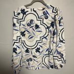 Ann Taylor  Blue and White Patterned Blouse Photo 4