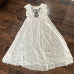 Free People  Toosaloosa Maxi Dress Gauze White Cotton embroidered Size Small S Photo 2