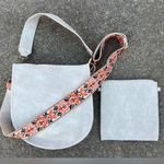 Adhorned Cream Boho Bag With Orange Western Strap and Smaller Bag Inset Vegan Photo 0