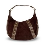 Genna De Rossi Vegan Suede Hobo Bag Brown Photo 0