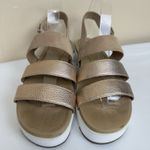 UGG  Braelynn Metallic Gold Leather Straps Platform Sandal Womens Size 10 Photo 2