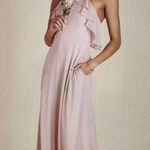 Birdy Grey  Jules Chiffon Maxi Formal Bridesmaid Prom Dress Rose Quartz Size M Photo 0