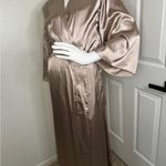 Marks & Spencer Gold Plunge Bishop Sleeve Gown Size L Photo 5