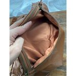 Pebbled Vegan Leather Adjustable Strap Crossbody Sling Bag Cognac Brown Photo 3