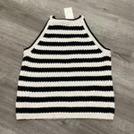 A New Day Black & White Striped sweater Tank Top Photo 2