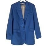 ZARA  M Longline women's Blazer Blue Single Breasted Notch Lapel Oversized‎ Photo 1