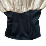 Anthropologie  Maeve Women’s Strapless Black Cream Bubble Shorts Romper Sz Medium Photo 2