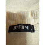 BTFBM Women's Cream Ruffle Long Sleeve Knit Button Sweatshirt Sweater Top Size M Size M Photo 2