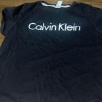 Calvin Klein  Black Tee with White Logo Photo 0