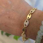 Gold Filled Mariners Link Cubic Zirconia Bracelet Photo 6